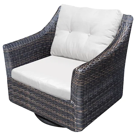 Woven Premium Deep Seat Upholstered Outdoor Swivel Rocker